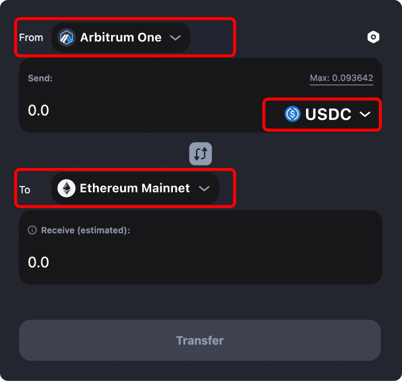 How to transfer tokens and coins from Arbitrum to Ethereum.