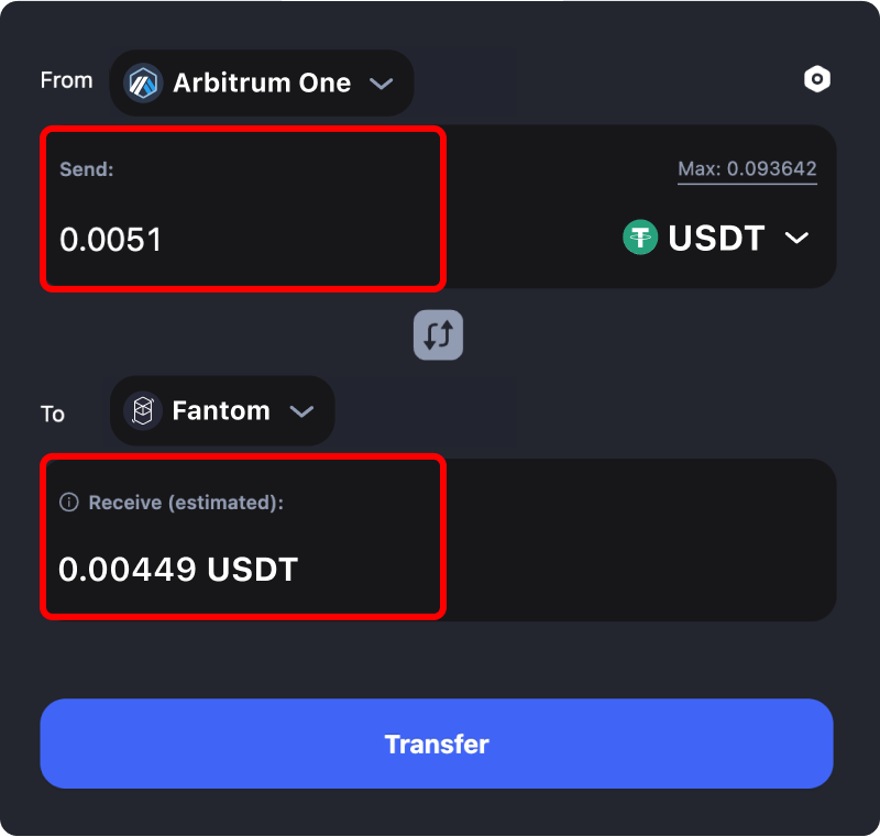 Bridging assets and coins from Arbitrum to Fantom.