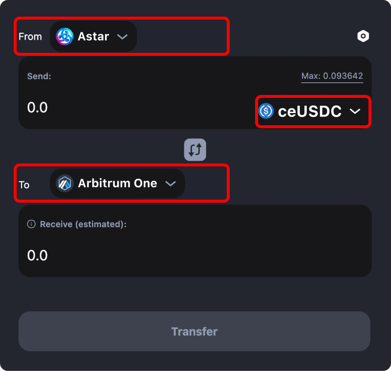 How to transfer tokens and coins from Astar to Arbitrum.