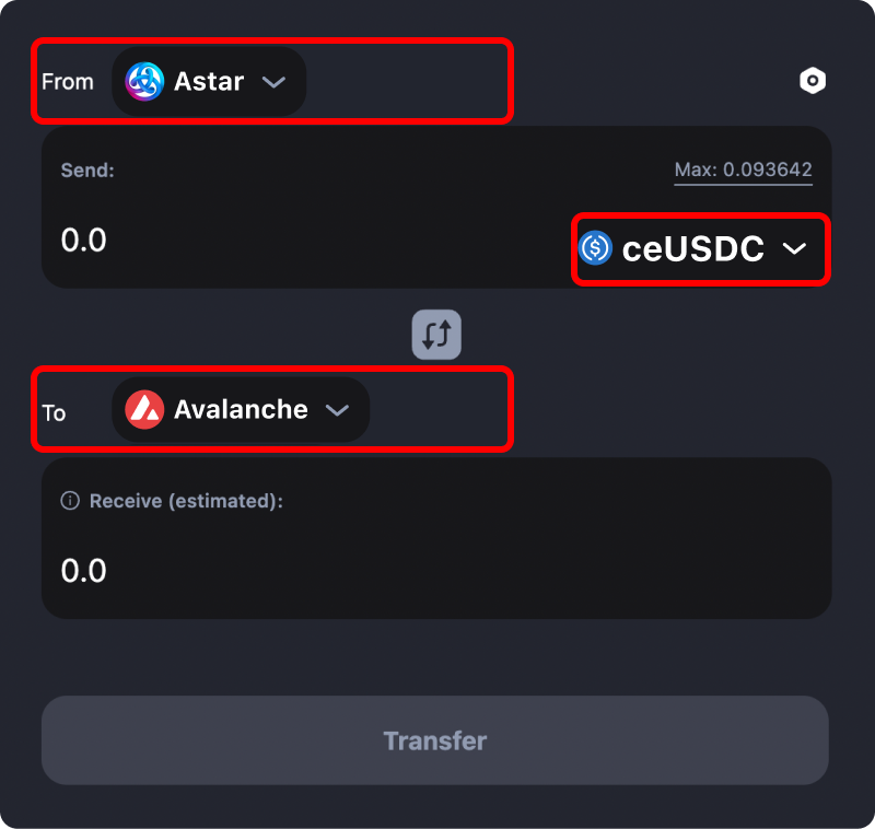 How to transfer tokens and coins from Astar to Avalanche.