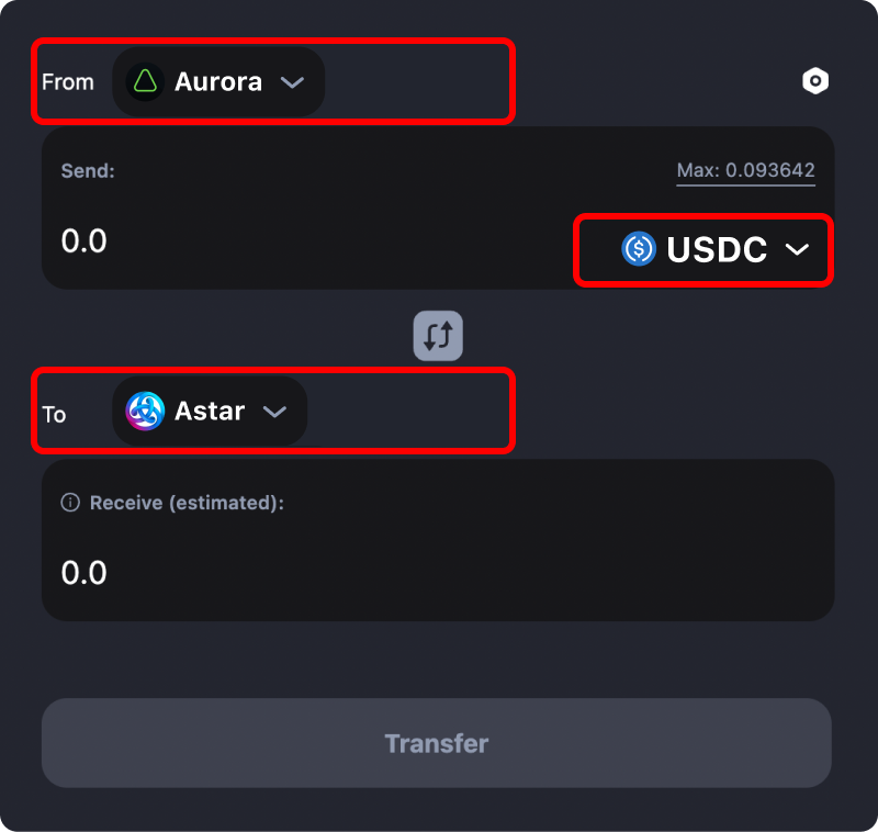 How to transfer tokens and coins from Aurora to Astar.