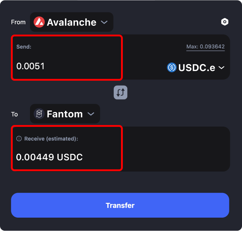 Bridging assets and coins from Avalanche to Fantom.