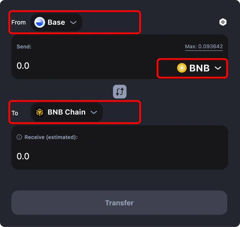 How to transfer tokens and coins from Base to Binance.