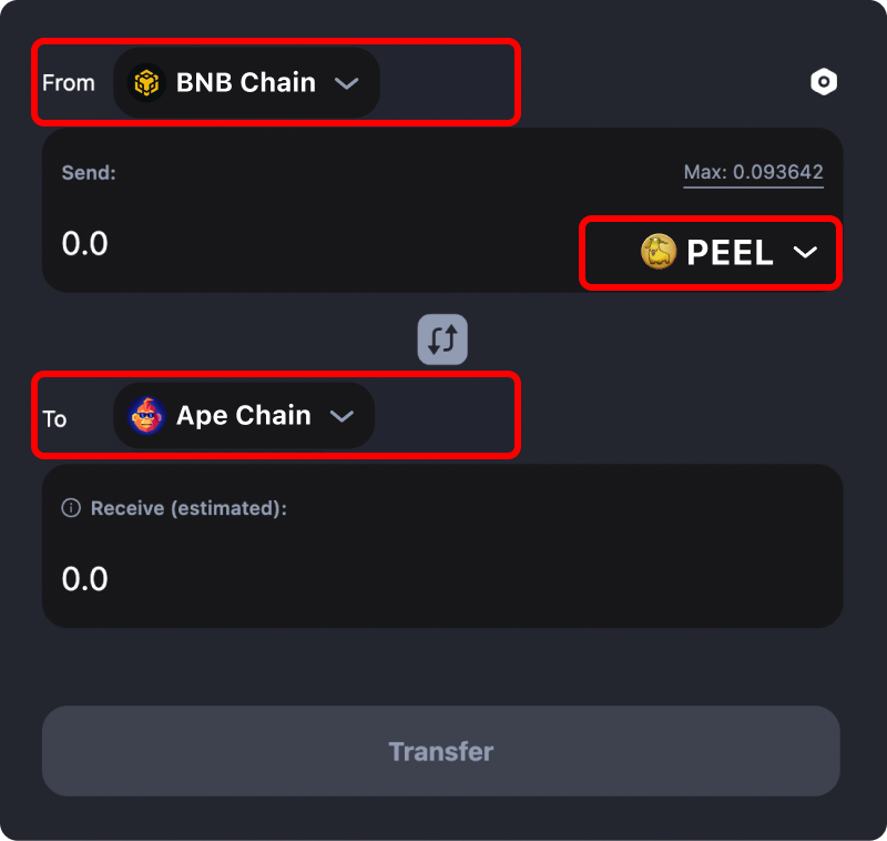 How to transfer tokens and coins from Binance to Ape Chain.