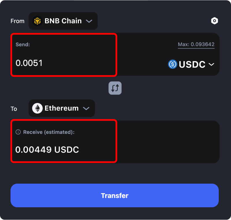 Bridging assets and coins from Binance to Ethereum.