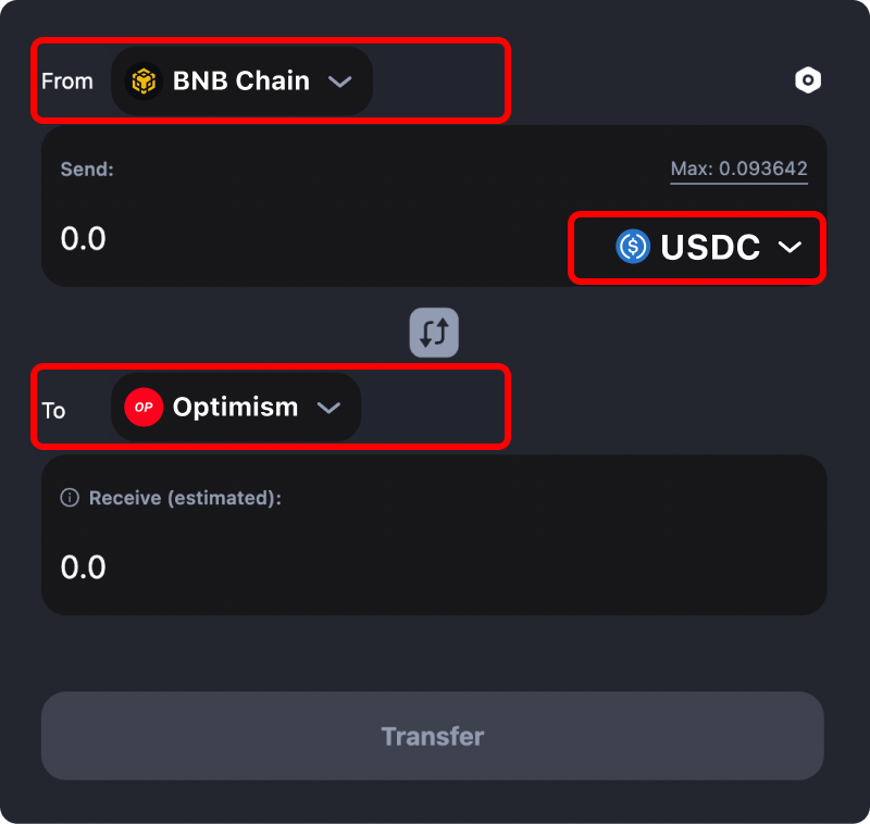 How to transfer tokens and coins from Binance to Optimism.