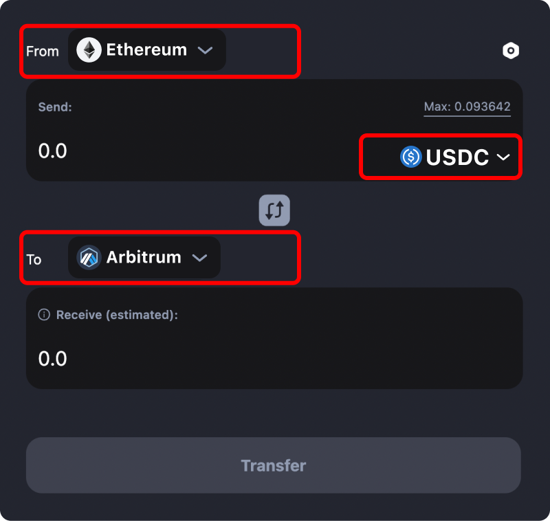 How to transfer tokens and coins from Ethereum to Arbitrum.