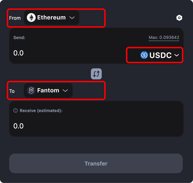 How to transfer tokens and coins from Ethereum to Fantom.