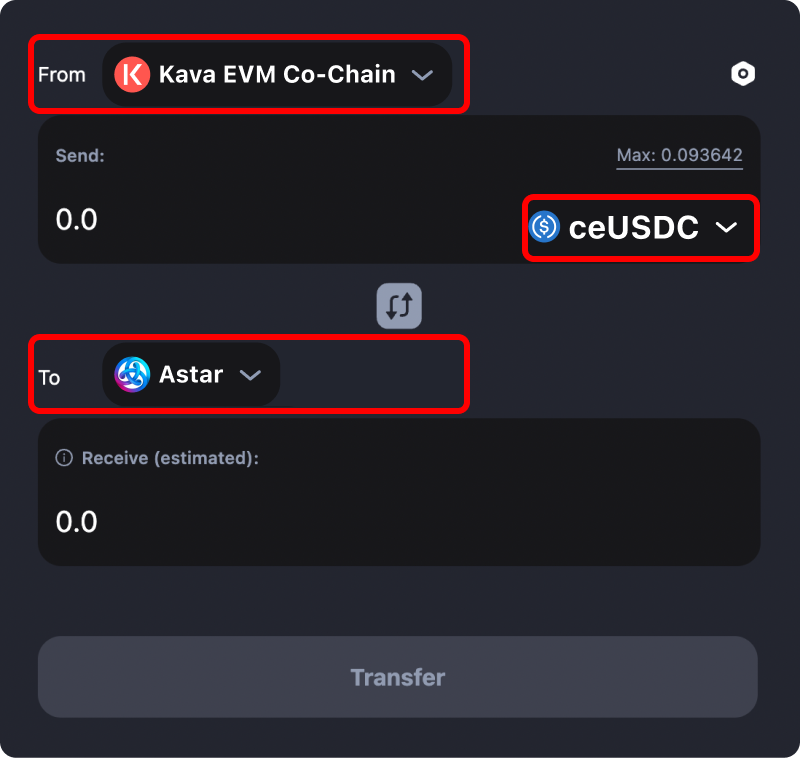 How to transfer tokens and coins from Kava to Astar.