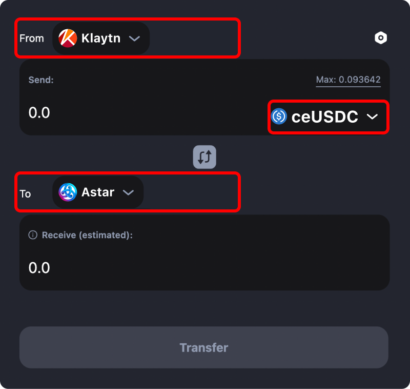 How to transfer tokens and coins from Klaytn to Astar.