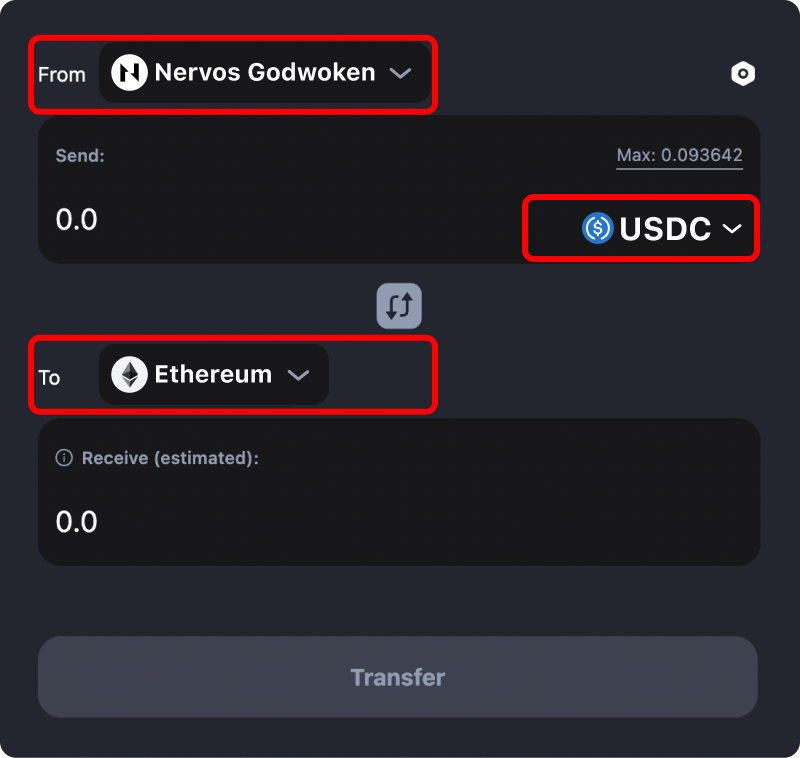 How to transfer tokens and coins from Nervos Godwoken to Ethereum.