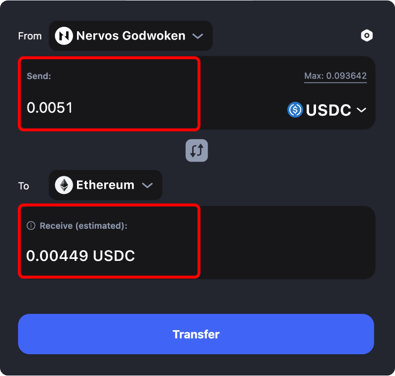 Bridging assets and coins from Nervos Godwoken to Ethereum.