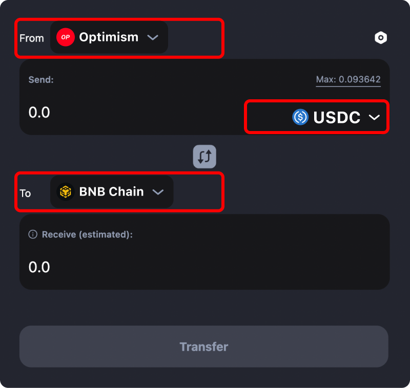 How to transfer tokens and coins from Optimism to Binance.