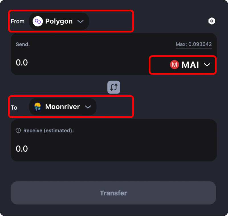 How to transfer tokens and coins from Polygon to Moonriver.